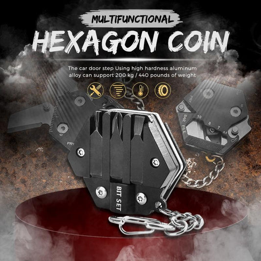 Multifunctional Hexagon Folding Coin Knife Tool - My Store